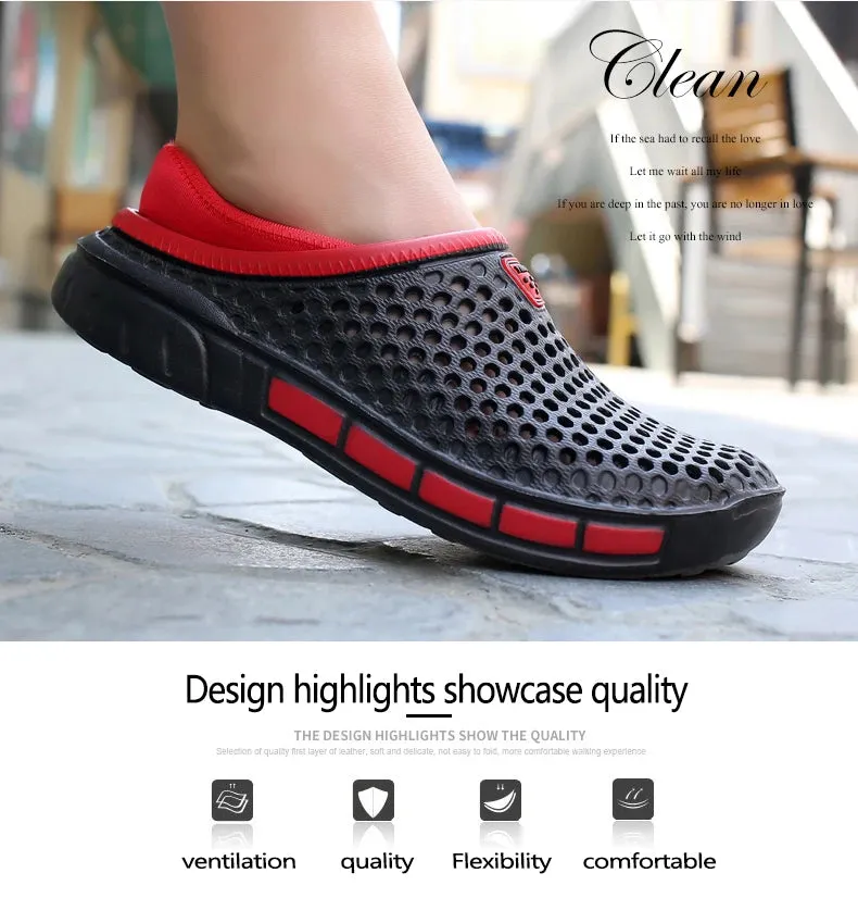 36-47 Summer Couples Sandals Men Outdoor Garden Clogs Hole Male Casual Shoes Fashion Water Shoes Comfort Home Soft Slippers