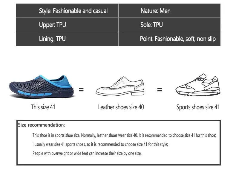 36-47 Summer Couples Sandals Men Outdoor Garden Clogs Hole Male Casual Shoes Fashion Water Shoes Comfort Home Soft Slippers