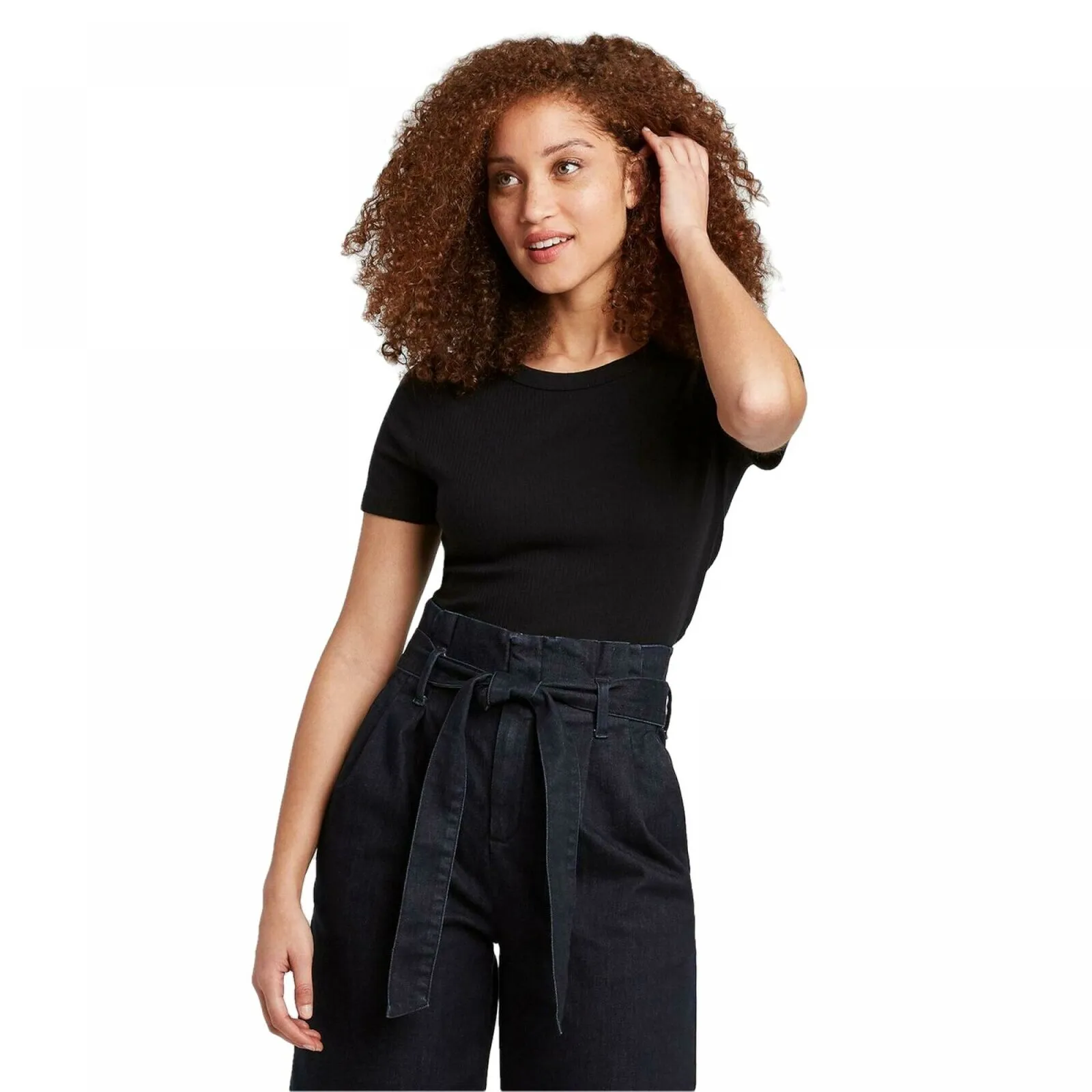 A New Day Women's Ribbed Short Sleeve Crewneck T-Shirt