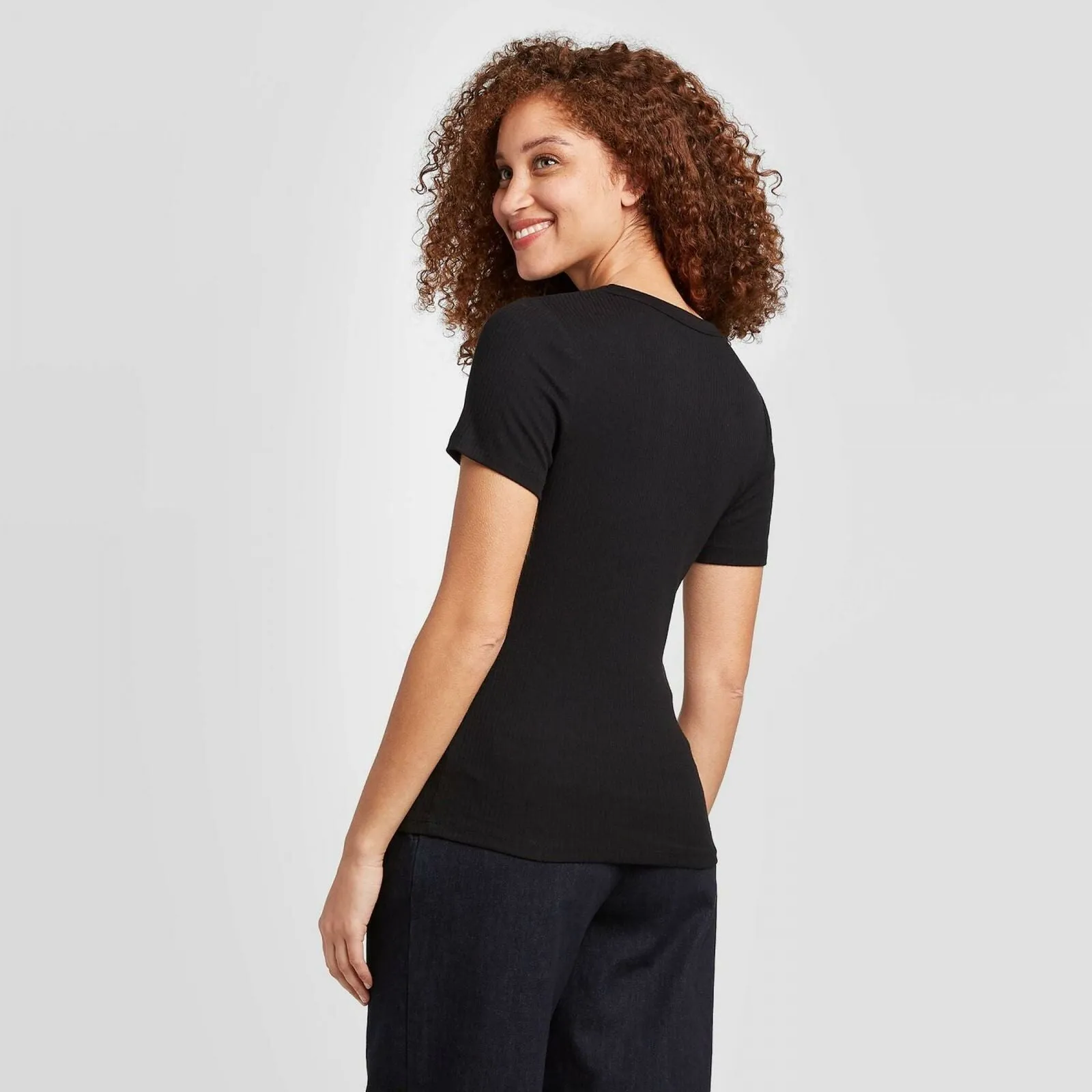 A New Day Women's Ribbed Short Sleeve Crewneck T-Shirt