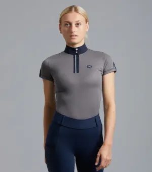 Amia Ladies Technical Short Sleeve Riding Top Anthracite Grey