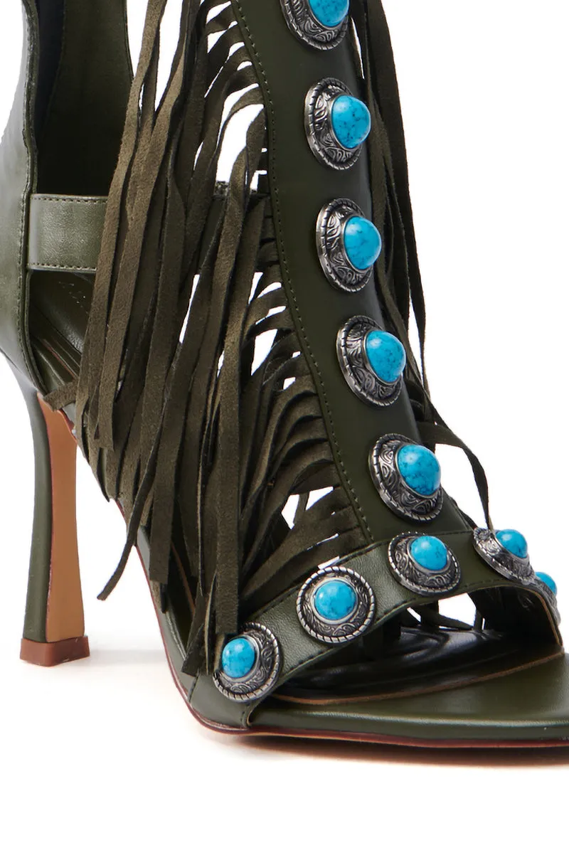 AZALEA WANG SUMAC OLIVE WESTERN SANDAL