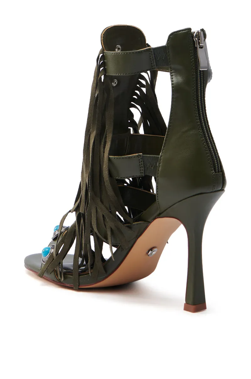 AZALEA WANG SUMAC OLIVE WESTERN SANDAL
