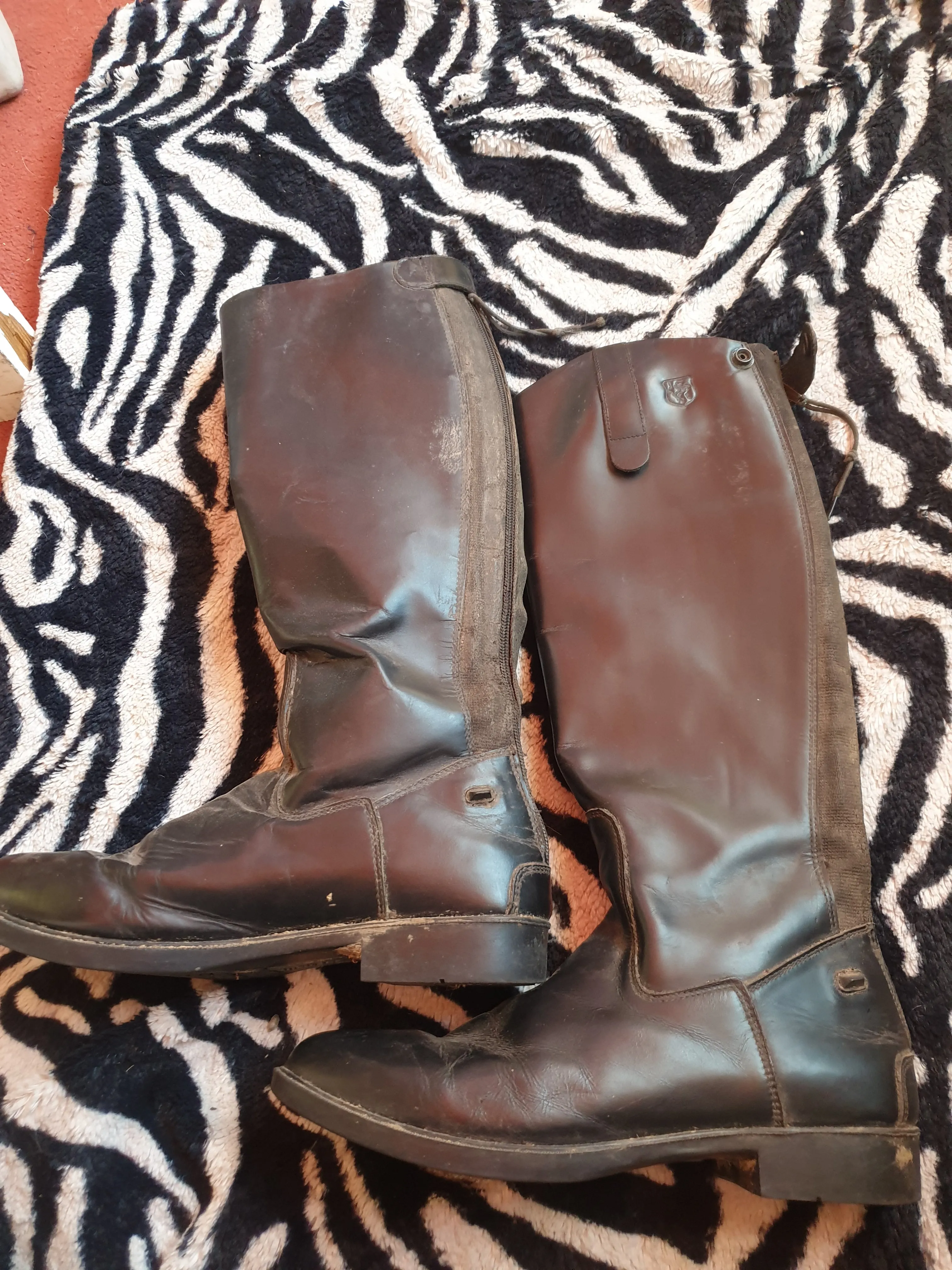 Black size 8 just togs long riding boots FREE POSTAGE ✅