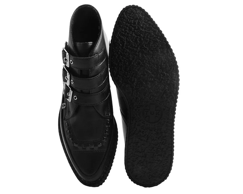 Black TUKskin™ 3-Buckle Pointed Creeper Boot