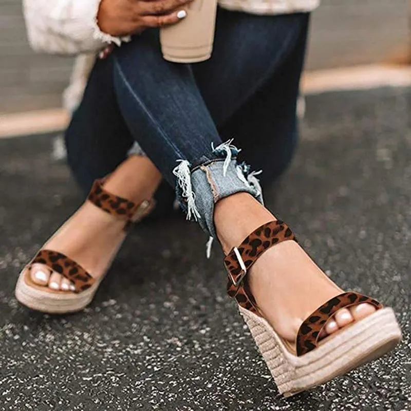 Black Women Sandals Open Toe Platform Wedges Sandals