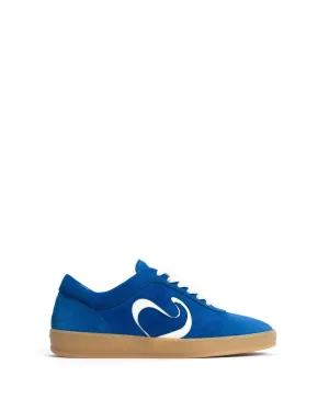Blaire Calf suede & polished soft calf Electric blue & sand white