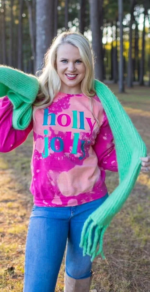 Bleached Fuschia {HOLLY JOLLY} Sweatshirt