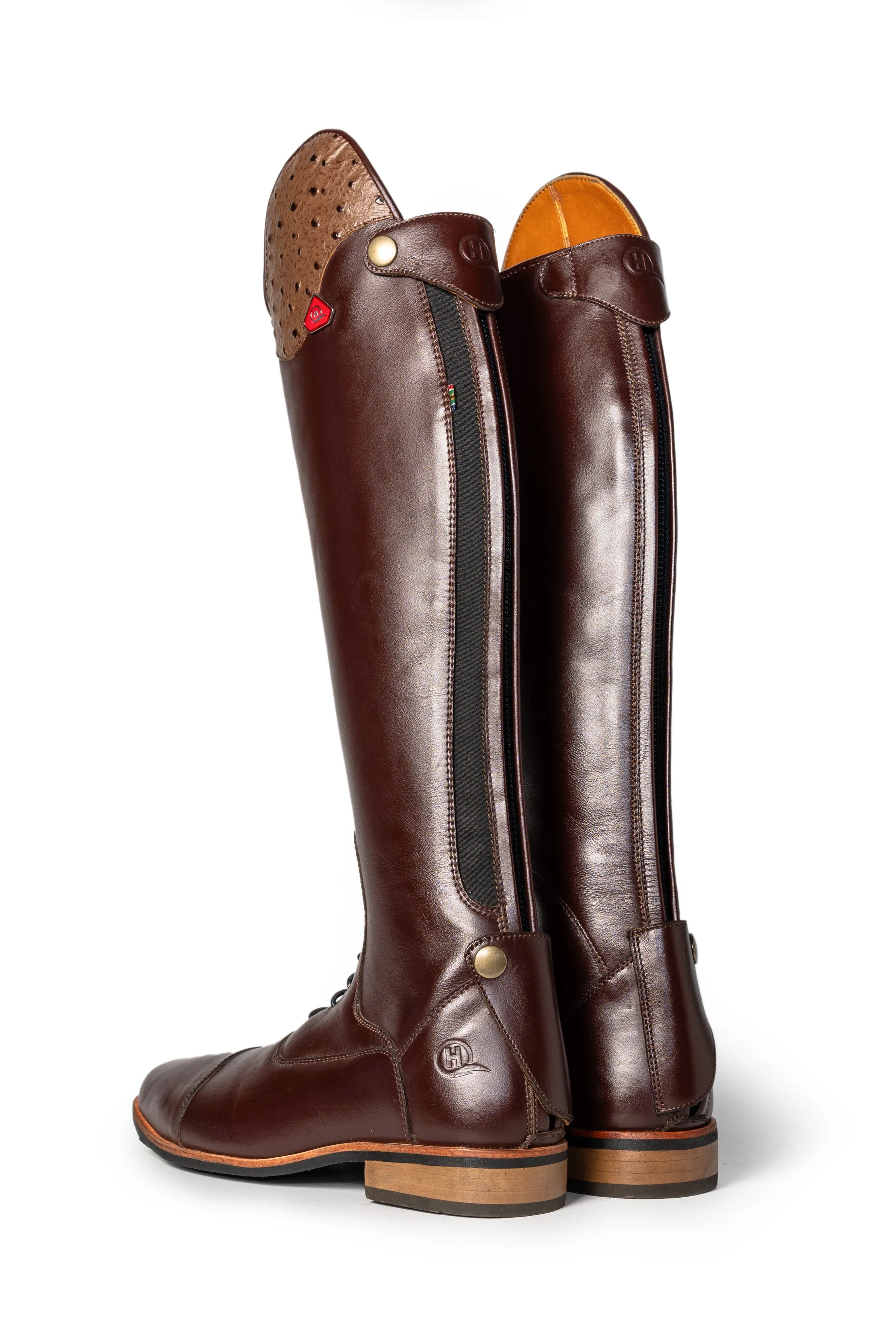 Bonolo Curve Ostrich Print Ladies Long Riding Boot