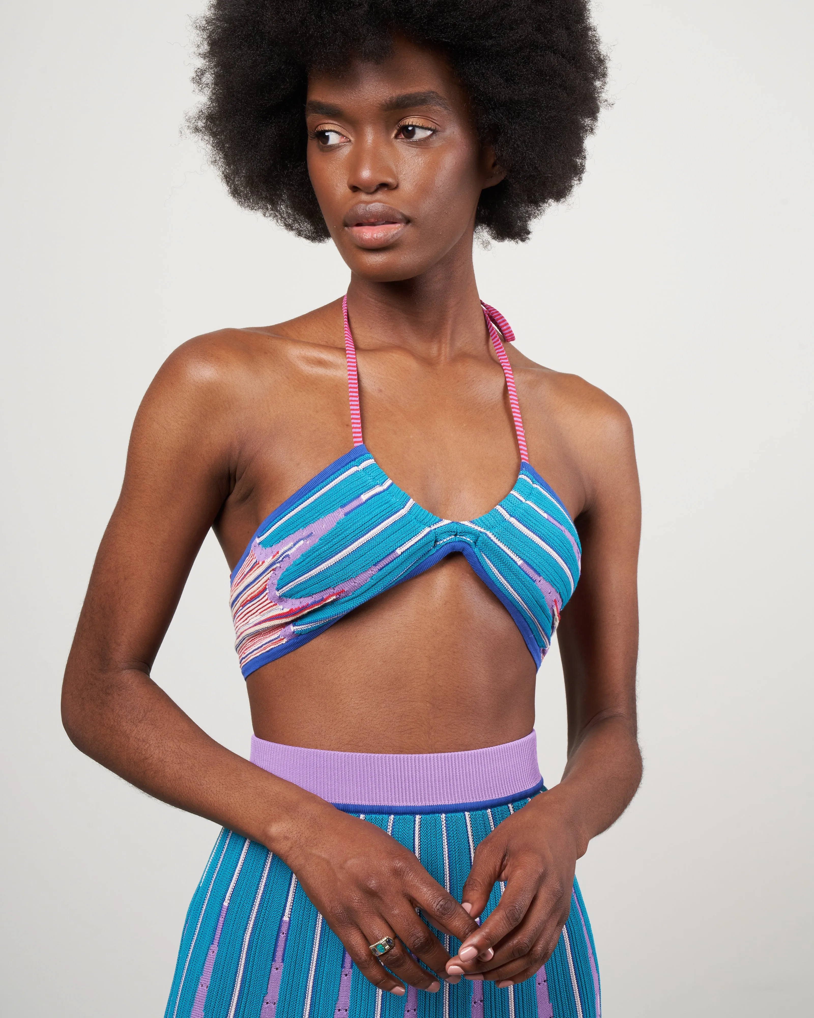 bralette intarsio "happy sun" - sunset