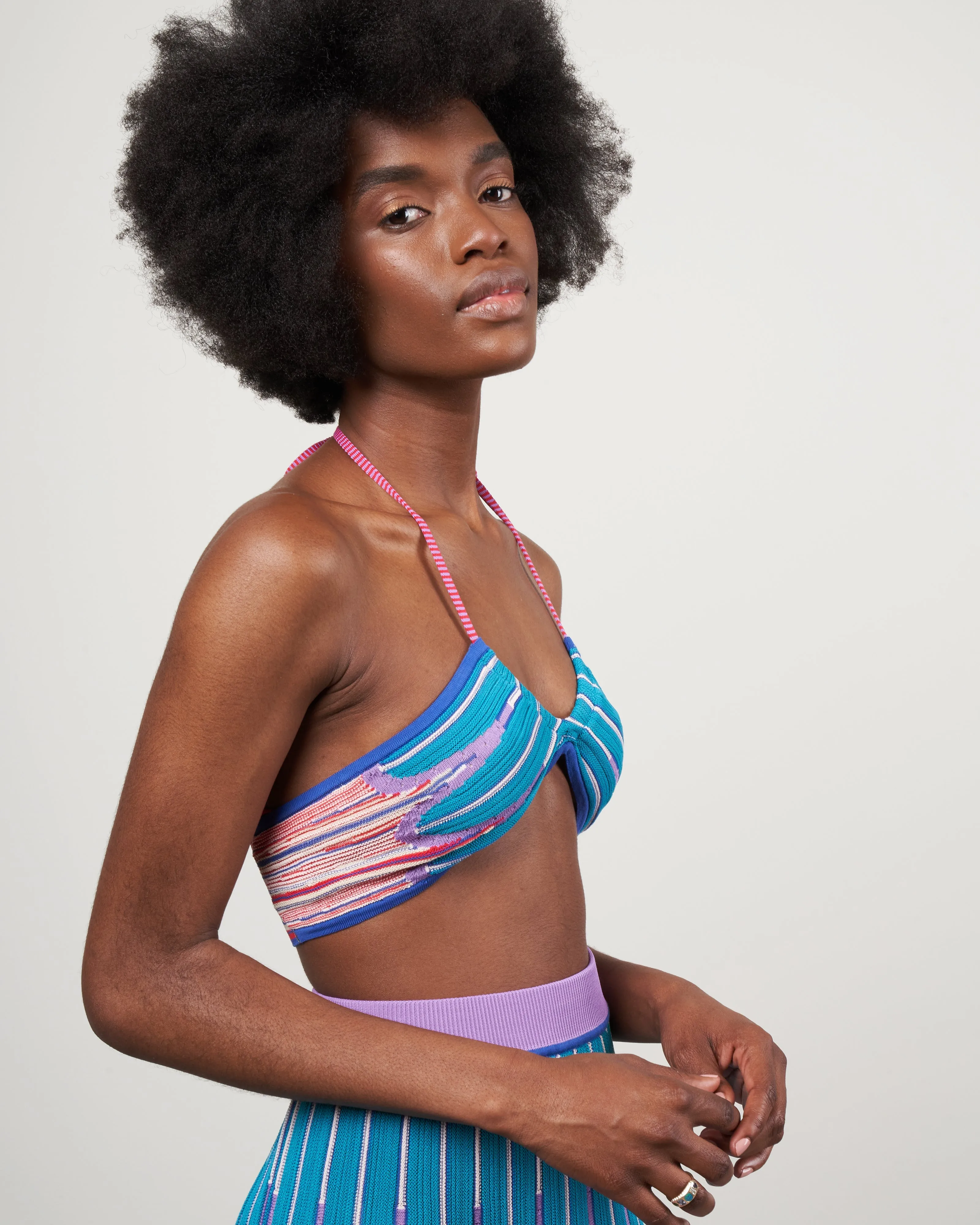 bralette intarsio "happy sun" - sunset