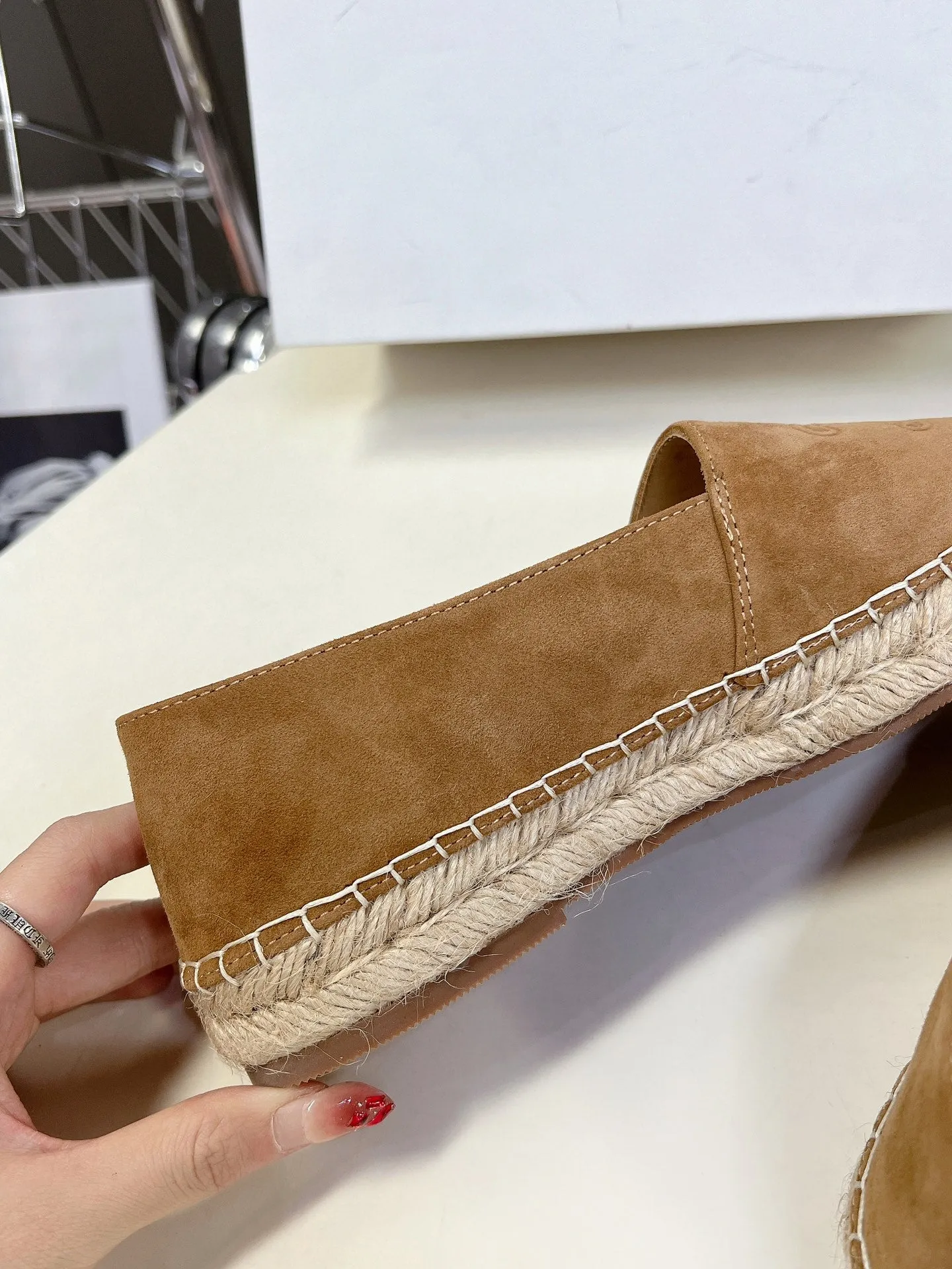 CELINE Espadrillas Loafers Brown Suede 285938