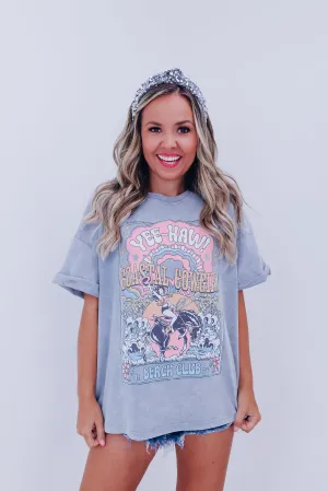 Coastal Cowgirl Vintage Graphic Tee - Grey Denim