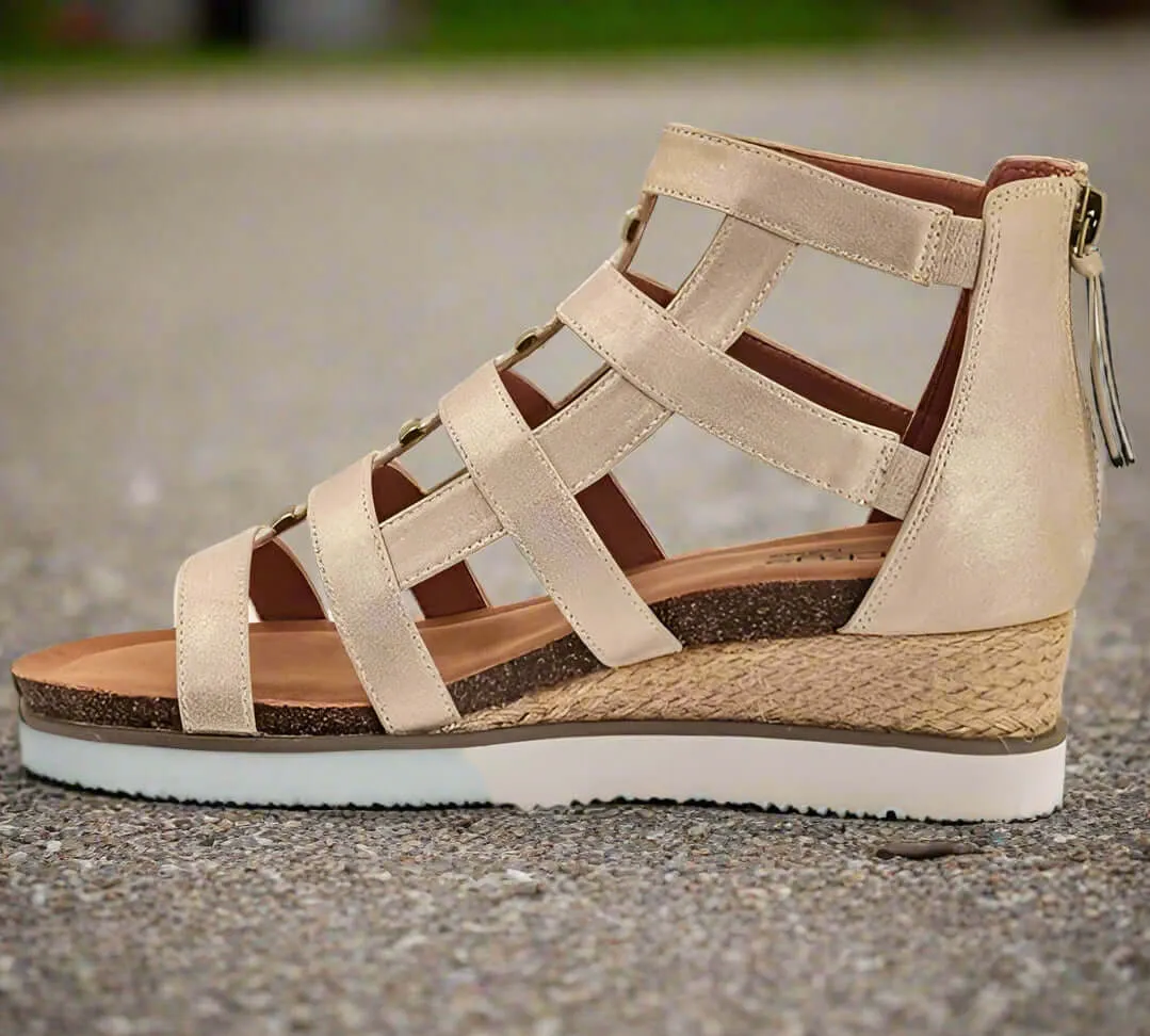 CORKYS CAGED WEDGE SANDALS (gold)