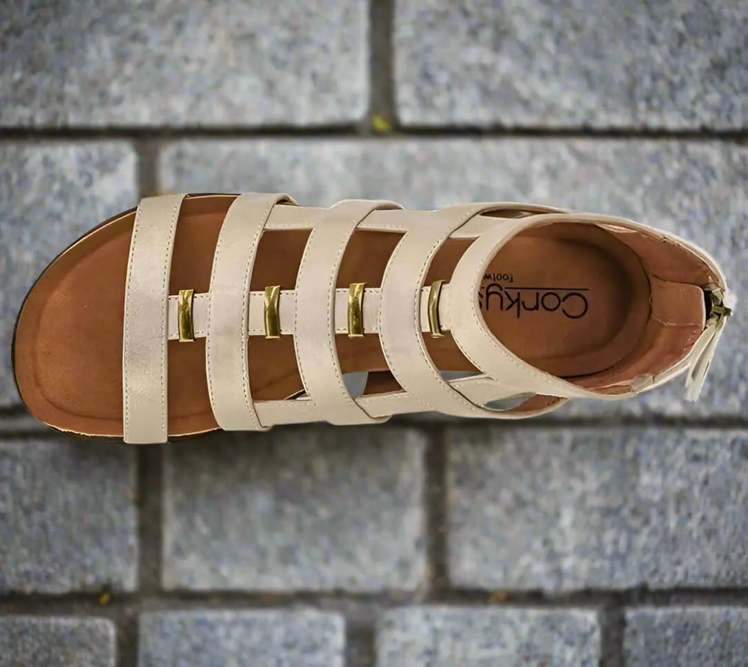 CORKYS CAGED WEDGE SANDALS (gold)