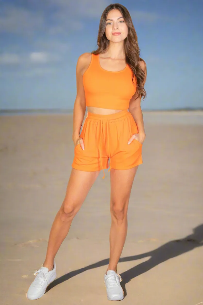 Crop Tank Top & Shorts Set