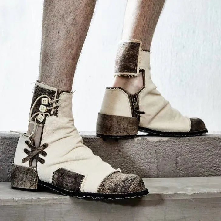 Deconstructed genderless functional boots