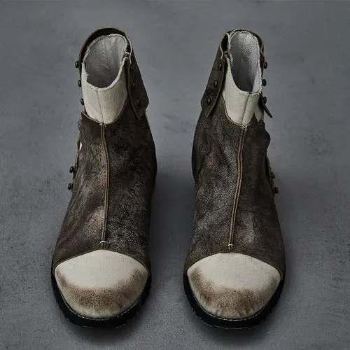 Deconstructed genderless functional boots