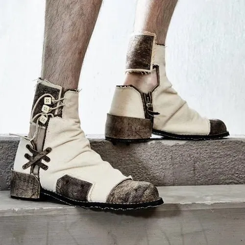 Deconstructed genderless functional boots