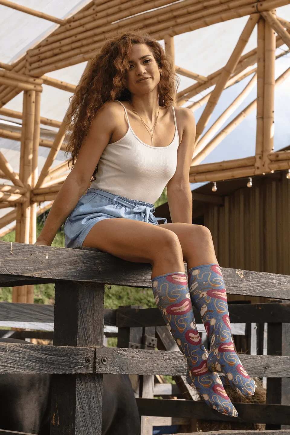 Denim Love Tack Youth Knee Highs
