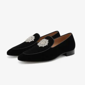 Domoir | Black Suede Round-Toe Loafers