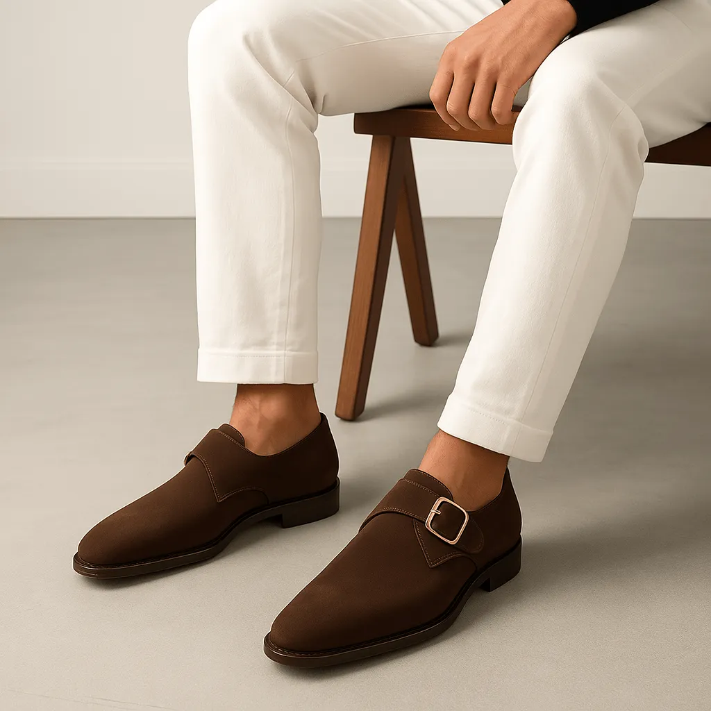 Domoir | Suede Monk Strap Loafers