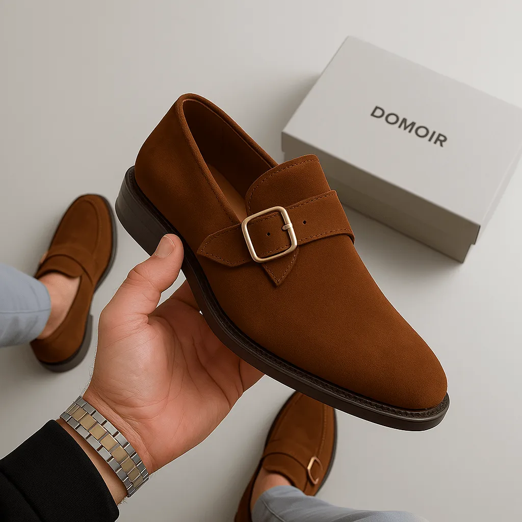 Domoir | Suede Monk Strap Loafers