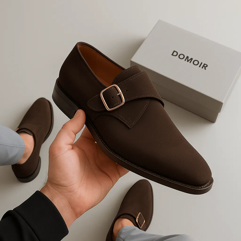 Domoir | Suede Monk Strap Loafers