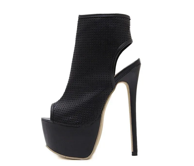 Eilyken Peep Toe Cut-out Thin Heel Gladiator Sandals