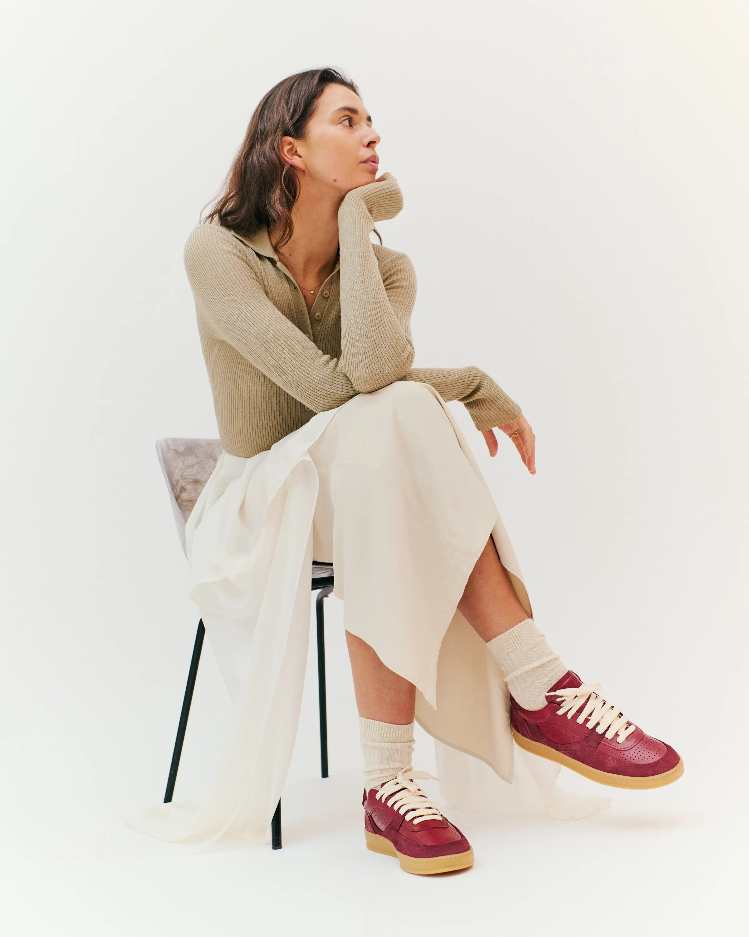 Elevate Soft calf & suede leather Pomegranate