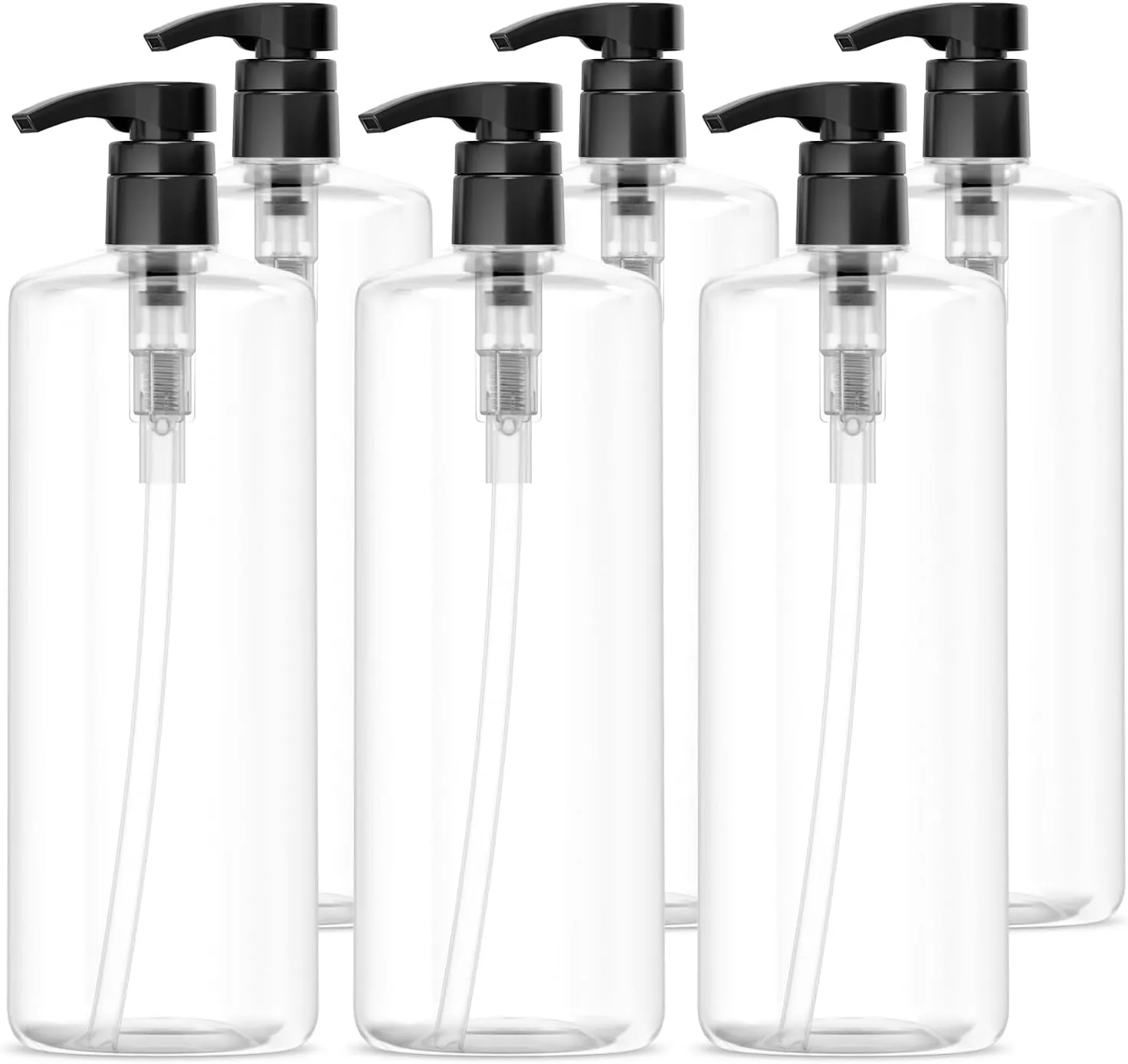 Empty Shampoo Bottles with Pumps (2-Pack 32Oz/1Liter/Large) Bpa-Free PETE1 Plastic Bottle Crystal-Clear