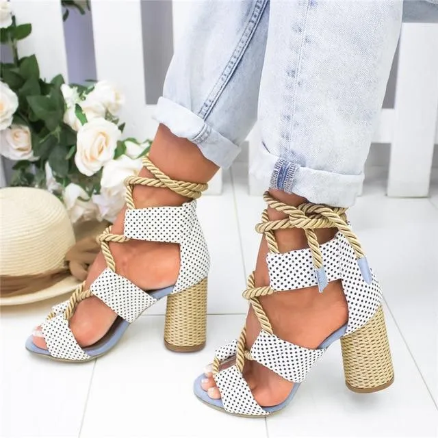 Espadrilles Women Sandals Heel Pointed Fish Mouth Sandals