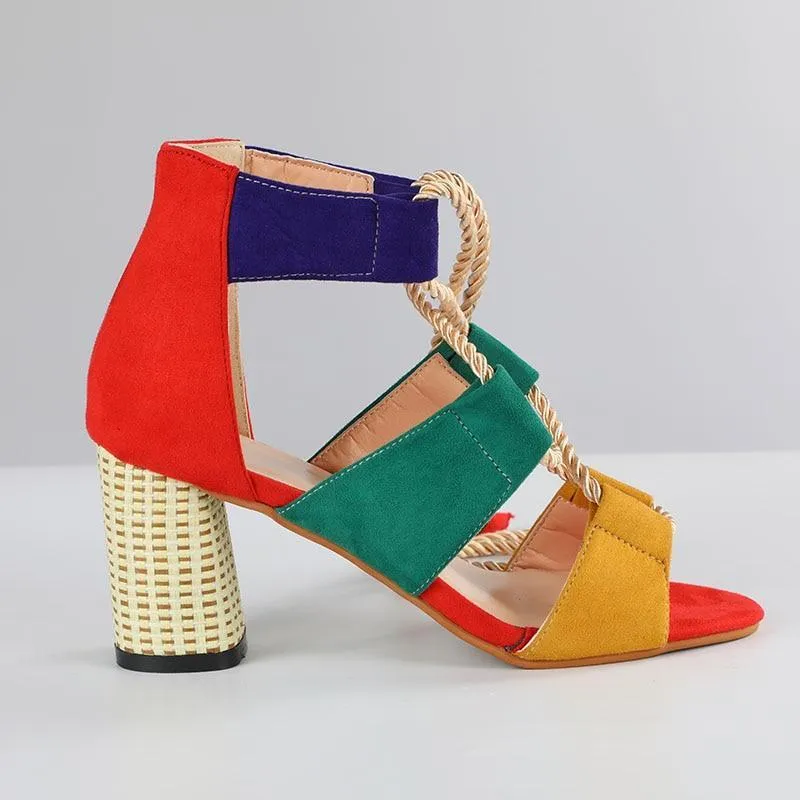 Espadrilles Women Sandals Heel Pointed Fish Mouth Sandals