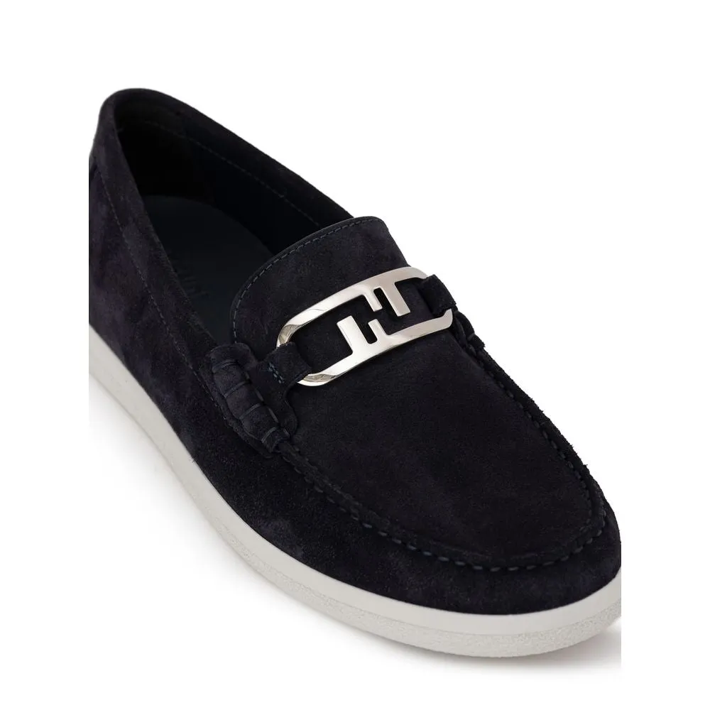 Fendi Blue Suede Leather Loafer
