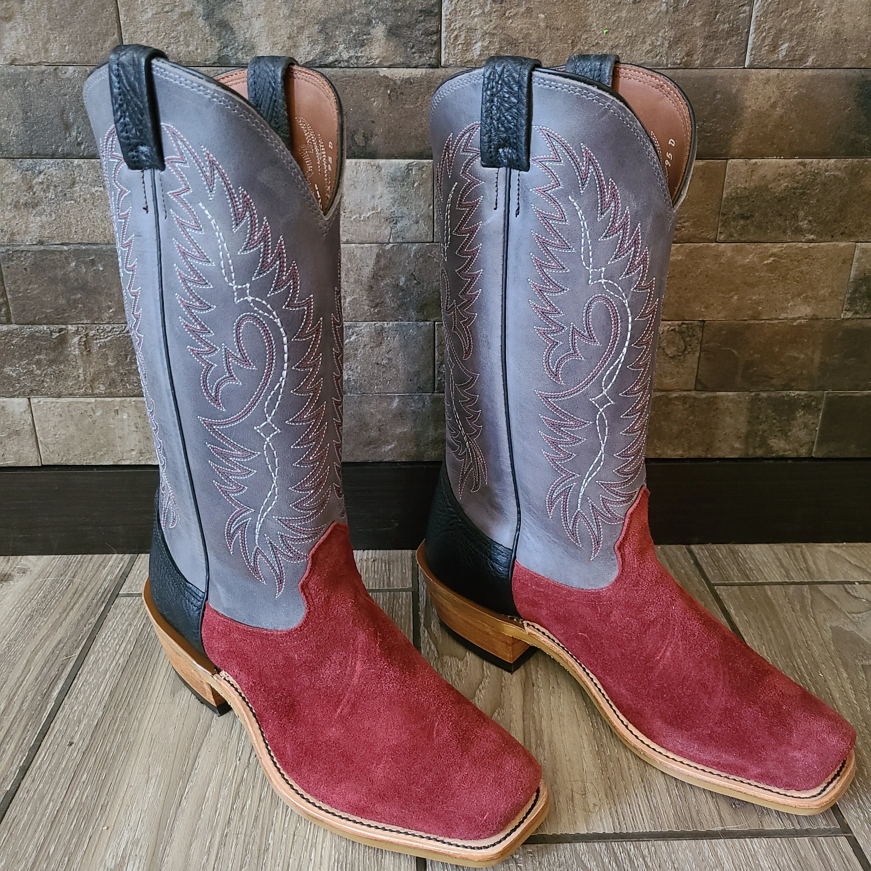 Fenoglio Boot Burgundy Roughout w/ Blue Eagle - FB15541313