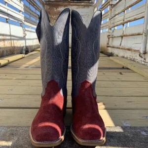 Fenoglio Boot Burgundy Roughout w/ Blue Eagle - FB15541313