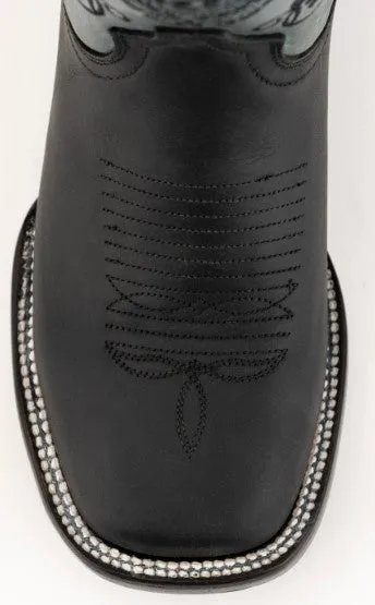 Ferrini Ladies Daisy 8259304 Handcrafted Black/Blue Cowboy Boots