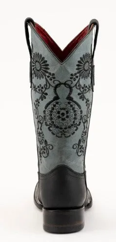 Ferrini Ladies Daisy 8259304 Handcrafted Black/Blue Cowboy Boots