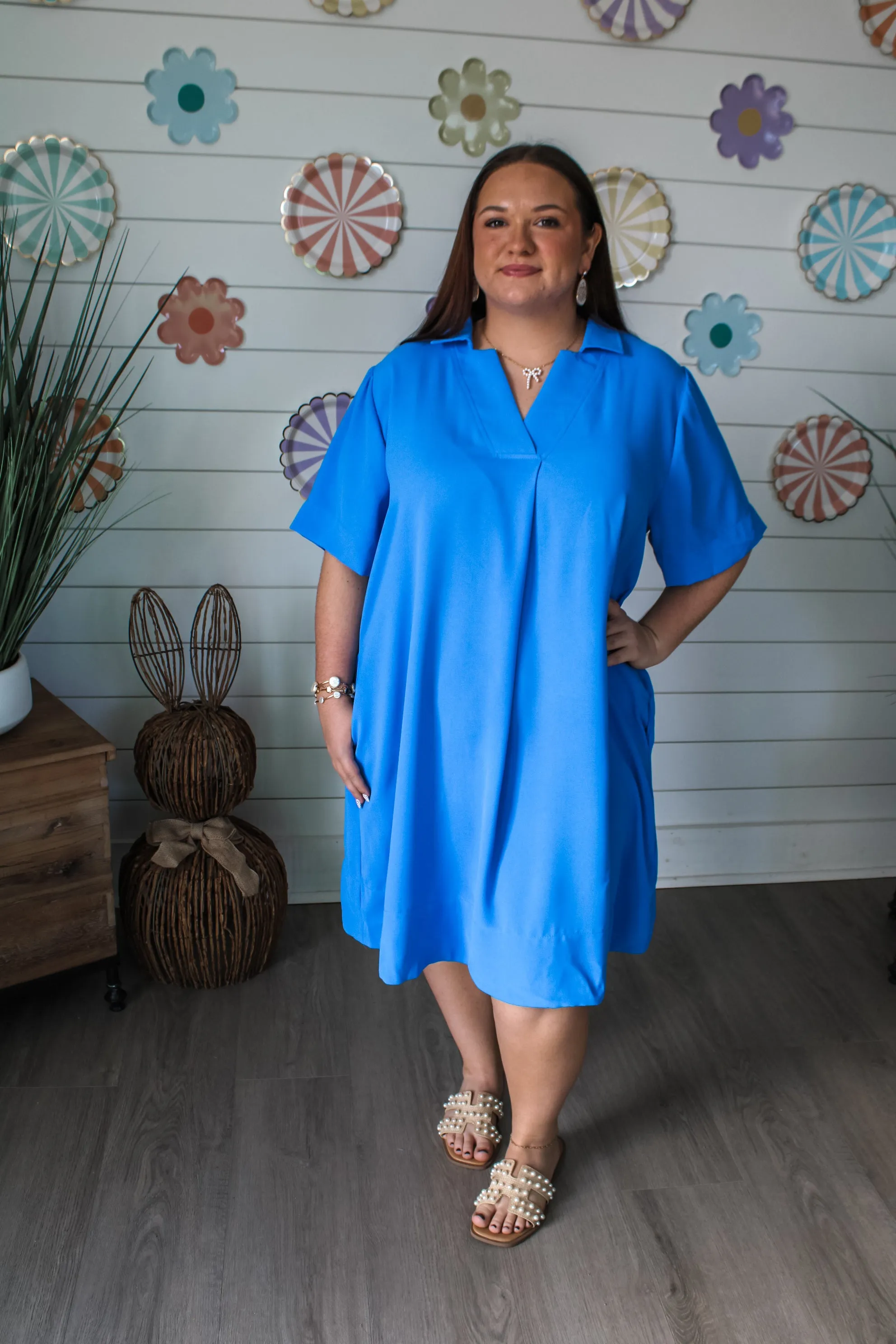 Fleeting Moments Pocket Dress • Blue - PLUS