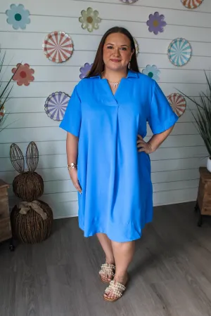 Fleeting Moments Pocket Dress • Blue - PLUS