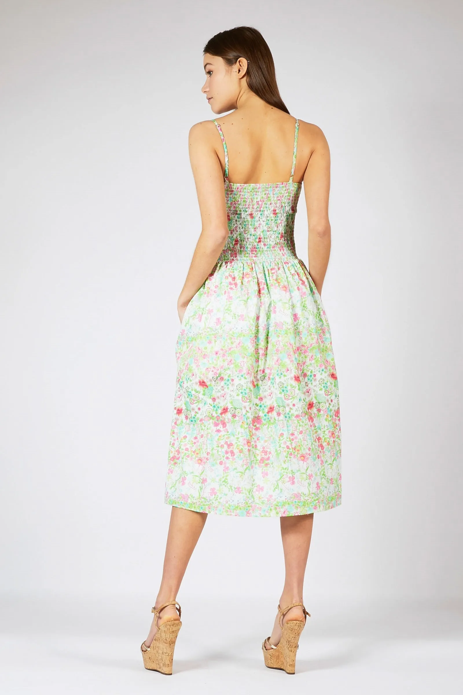 Floral Smocked Midi Dress