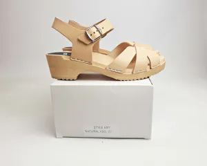 Funkis natural leather low heel clogs size 37 (as new in box)
