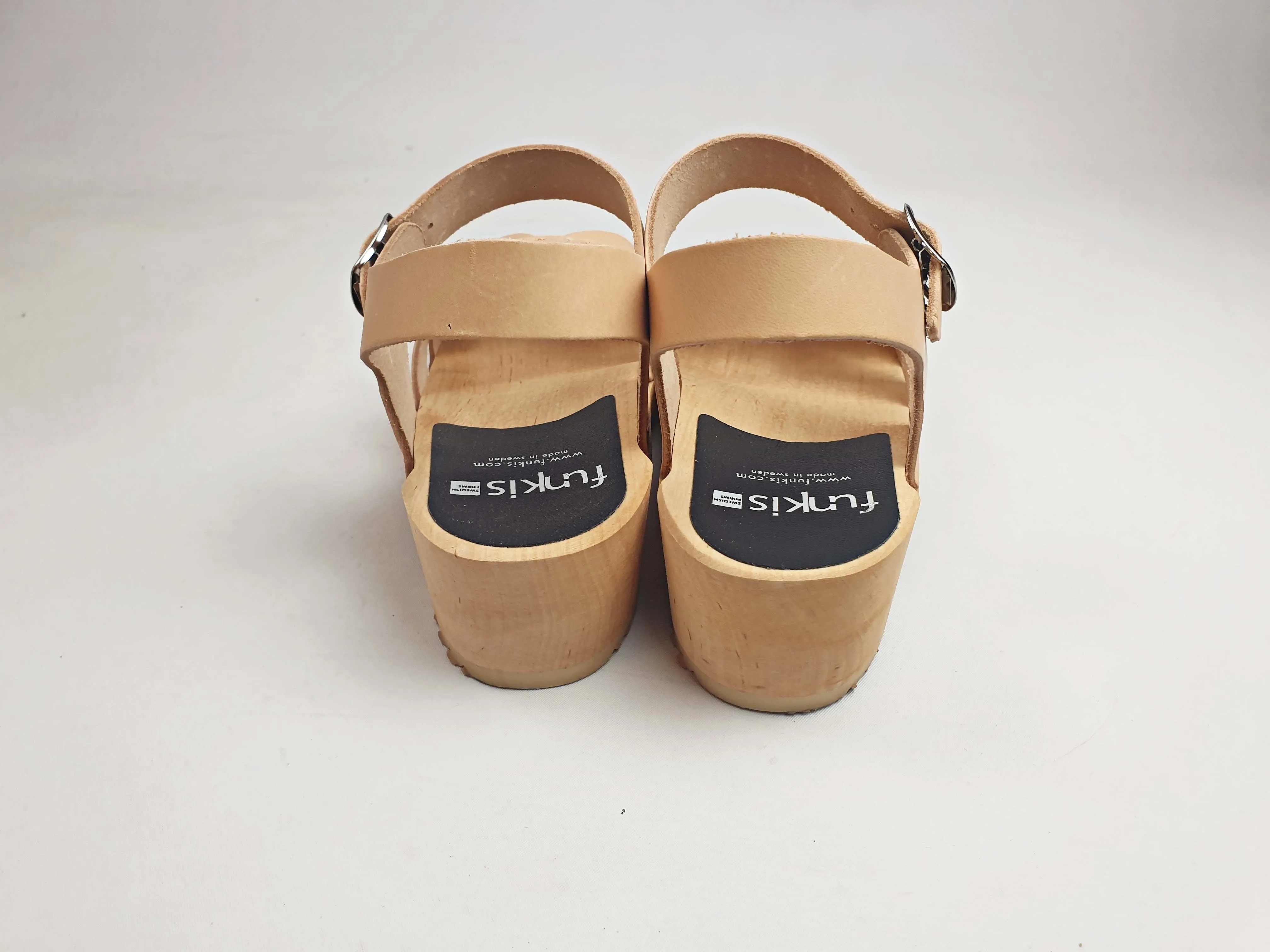 Funkis natural leather low heel clogs size 37 (as new in box)