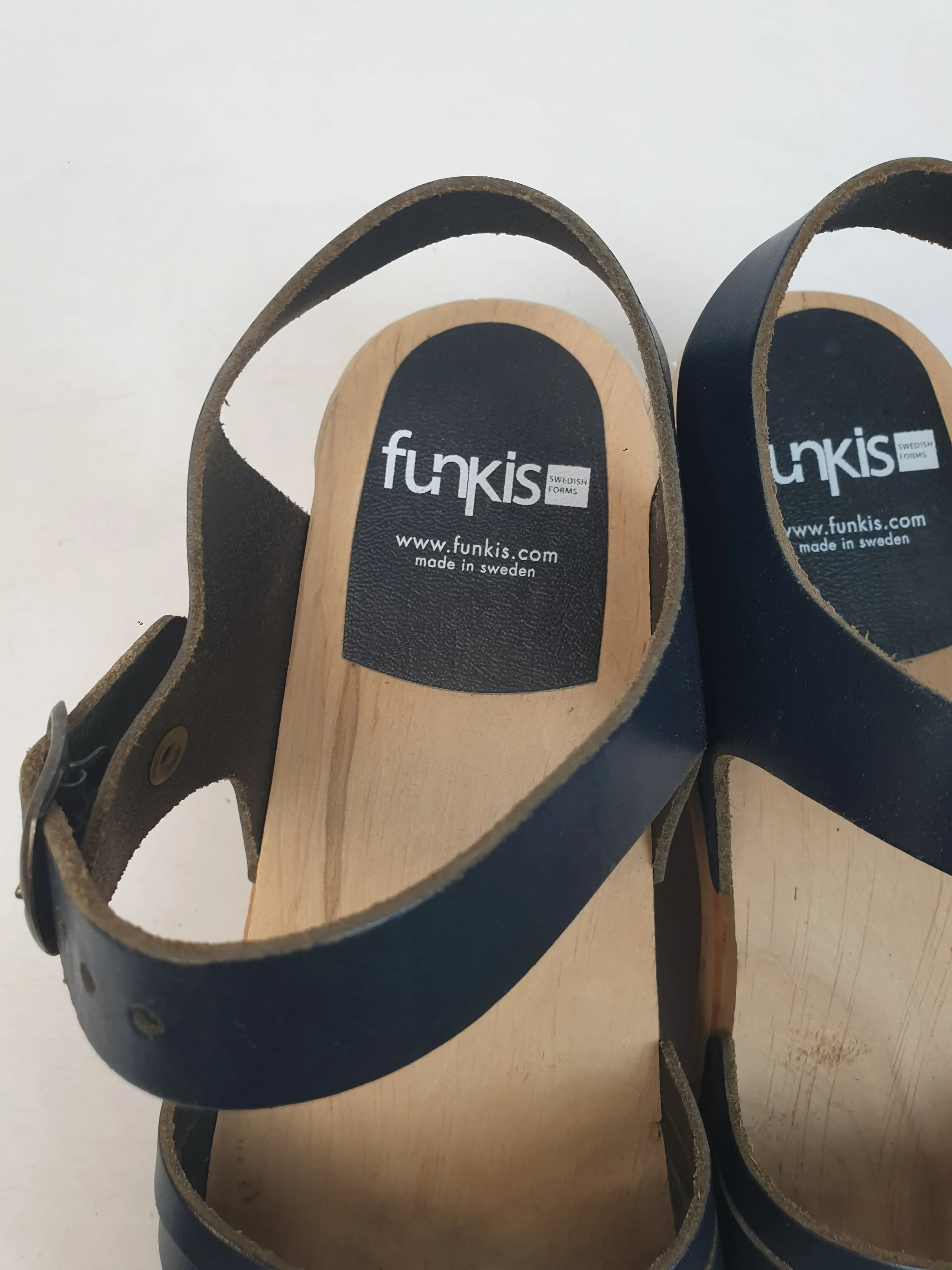 Funkis navy low heeled clogs size 39 (virtually as new)