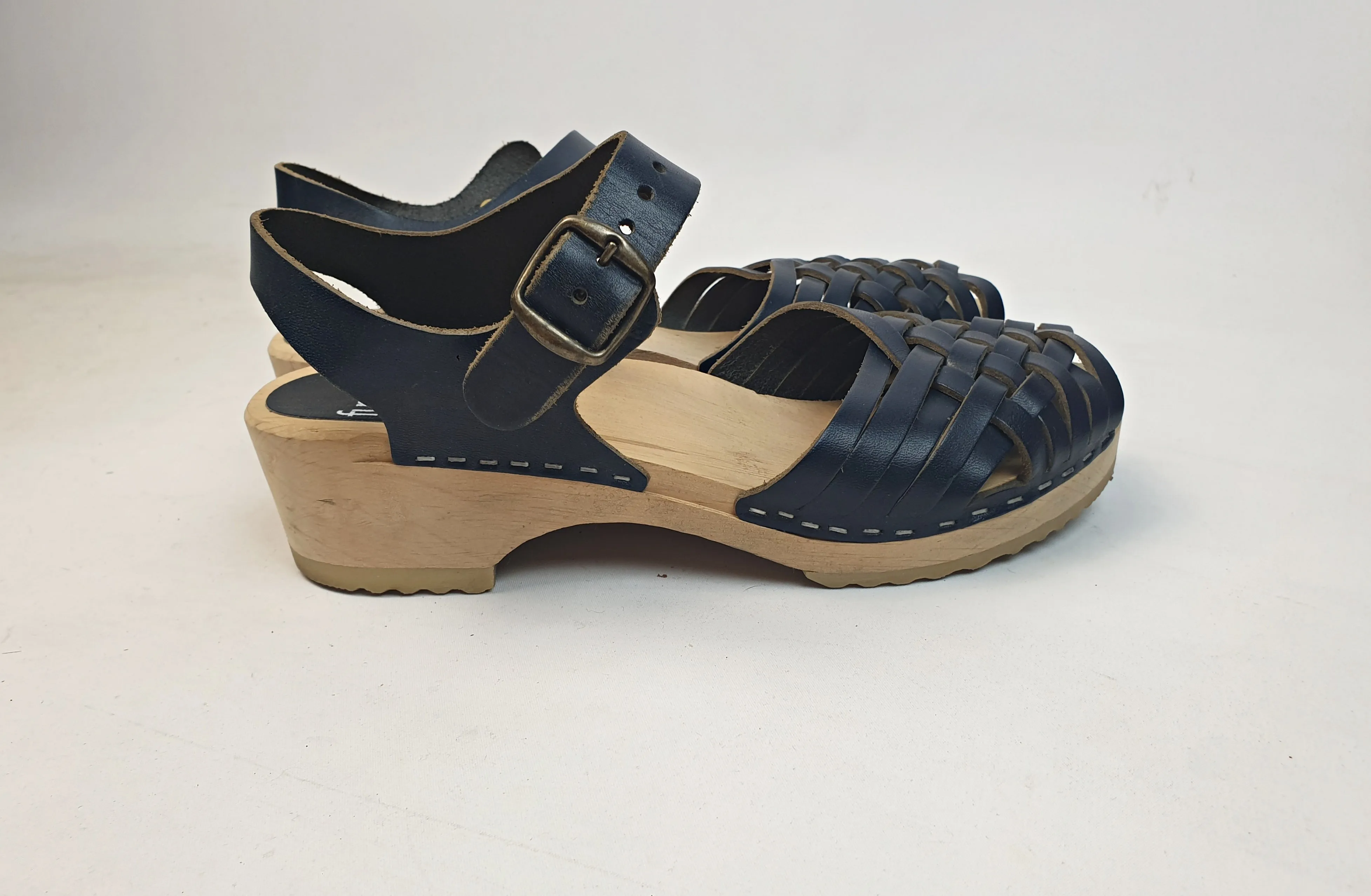 Funkis navy low heeled clogs size 39 (virtually as new)