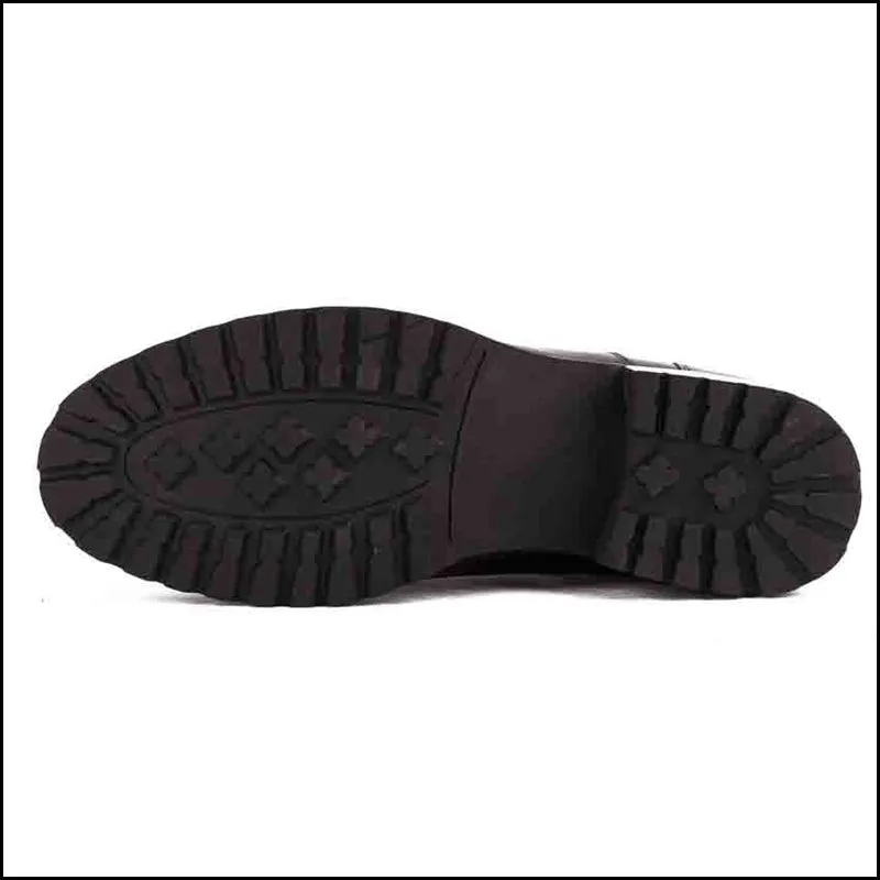 Genuine Leather Man High-Top Riding  Platform Shoes Round Toe Men's Handmade Military Ankle Boots