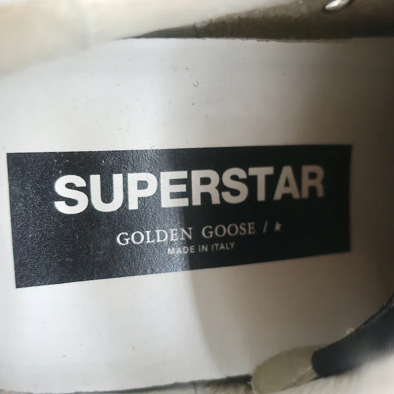Golden Goose Superstar Jacquard Sneakers White Leather & Blue Knit Size 39
