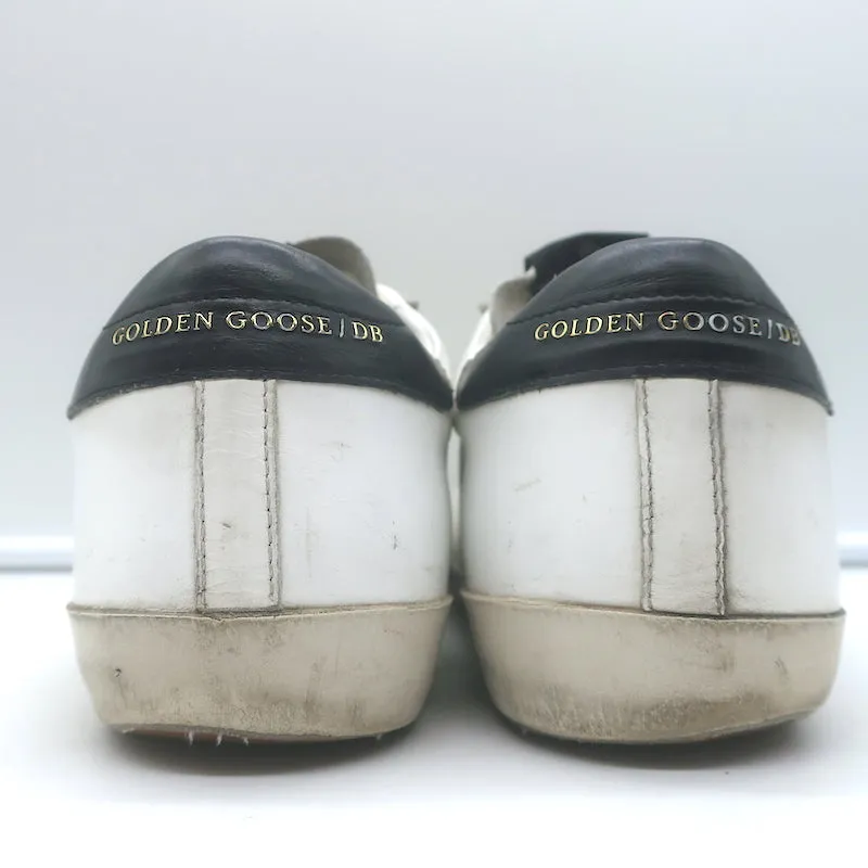 Golden Goose Superstar Low Top Sneakers White Leather & Black Suede Size 42