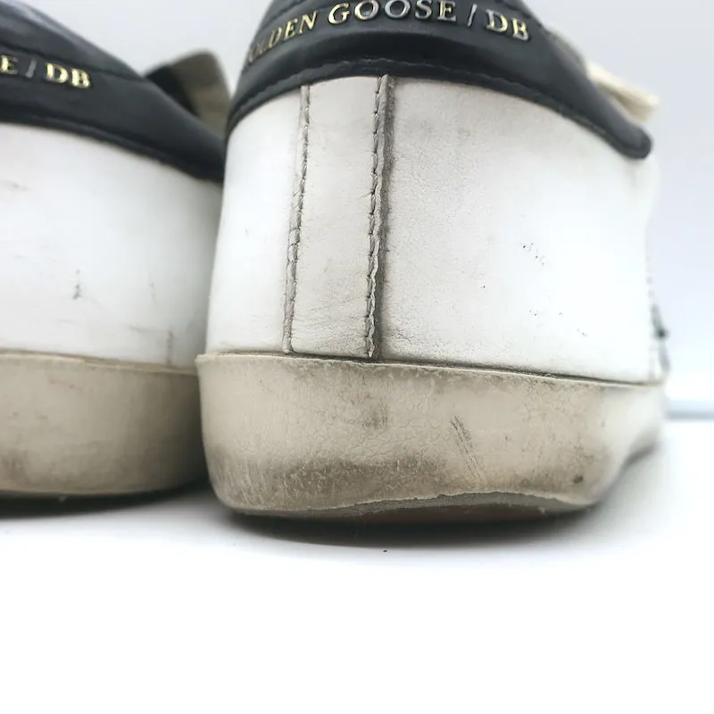 Golden Goose Superstar Low Top Sneakers White Leather & Black Suede Size 42