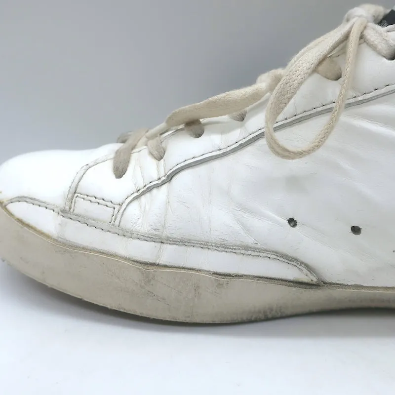 Golden Goose Superstar Low Top Sneakers White Leather & Black Suede Size 42
